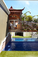 Oriental style garden with pool