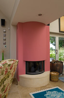 Curved fireplace