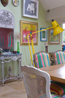 Colourful furniture in dining room