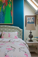 Colourful bedroom detail