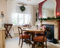 Classic dining room decorated for christmas