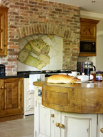 Curved wooden kitchen units