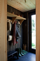 Storage in wooden hallway