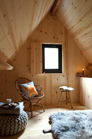 Modern wooden bedroom