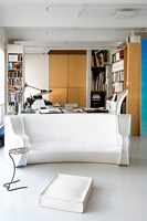 White sofa in study