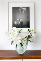 White Lilies in glass vase