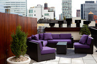 Seating area on roof terrace