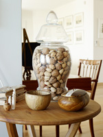 Walnuts in glass jar