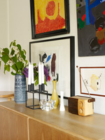 Retro accessories on sideboard