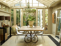 Dining area in conservatory