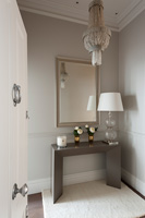 Modern console table in hallway