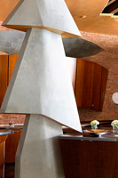Open plan kitchen with sculptural column