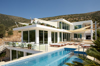 Contemporary house and swimming pool