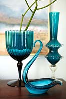 Turquoise glassware