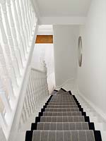 Grey carpet on stairs