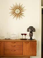 Accessories on retro sideboard