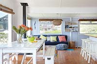Colourful open plan dining and seating areas