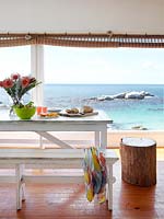 Dining table overlooking sea