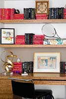 Bookshelves over desk