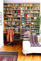Study area with wooden bookcase