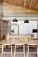 Open plan dining room and kitchen