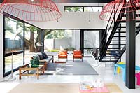 Colourful open plan house