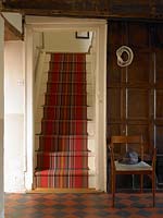 Colourful carpet on stairs