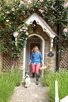 Vicky White taking her dog for a walk