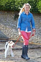 Vicky White taking her dog for a walk