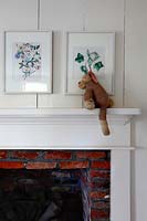 Stuffed toy on mantlepiece