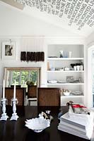 White accessories on dining table