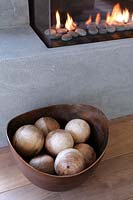 Bowl of wooden balls