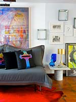 Colourful accessories in living room