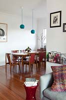 Modern open plan living and dining rooms
