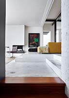 Split level living room