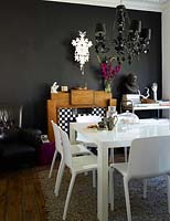 Monochrome dining room