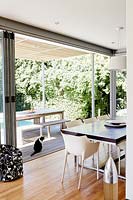 Modern dining area and deck
