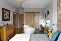 Modern bedroom with bath