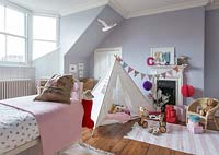 Childs bedroom with christmas decorations