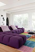 Contemporary purple sofa