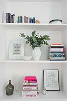 White bookshelves