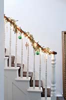 Fairy lights on bannisters