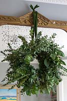 Christmas wreath with Eucalyptus foliage