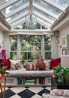 Conservatory decorated for christmas