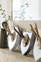 Stags antlers on mantlepiece