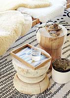 Rustic wooden side tables