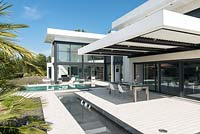 Contemporary house and pools