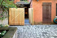 Cobbled drive and garden entrance