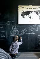 Blackboard in childs bedroom