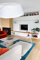 Storage alcoves above television